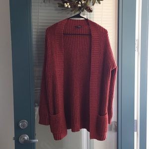 Rust colored knit cardigan